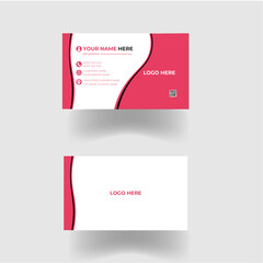 Fototapeta premium Modern & minimal business card with photo, simple clean design template, vector design, professional business card template, visiting card template. double sided business card design template 