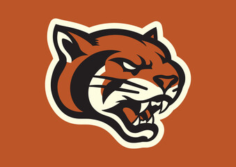 A logo of a wild cat’s head, designed in esports illustration style, Cougar Puma Tiger Panther Mascot Head Vector Graphic, Multipurpose Logo