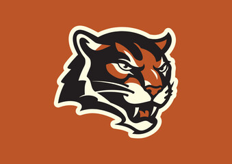 Fototapeta na wymiar A logo of a wild cat’s head, designed in esports illustration style, Cougar Puma Tiger Panther Mascot Head Vector Graphic, Multipurpose Logo