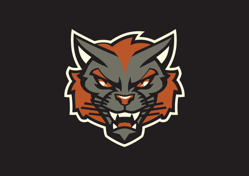 A logo of a wild cat’s head, designed in esports illustration style, Cougar Puma Tiger Panther Mascot Head Vector Graphic, Multipurpose Logo
