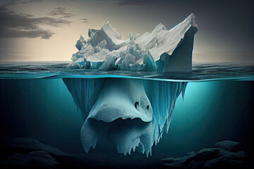 Iceberg floating in sea