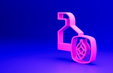 Pink Traditional brewing vessels in brewery icon isolated on blue background. Beer brewing process. Distillery plant, brewery. Minimalism concept. 3D render illustration