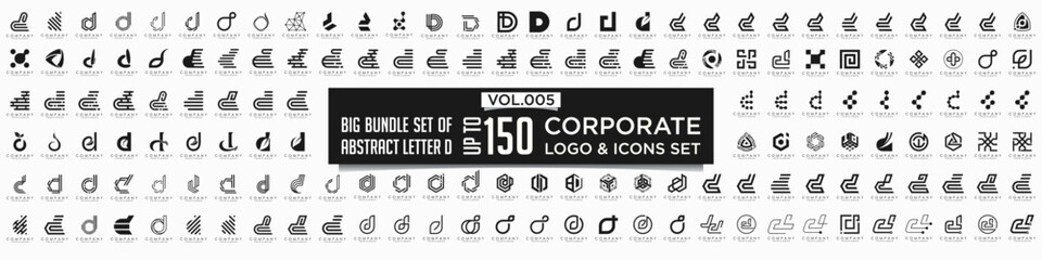 abstract letter D logo icon set. design for business of luxury, elegant, simple.