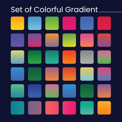 vector set of colorful gradient color pallets 