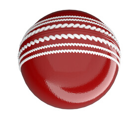 Isolated Kookaburra Red Cricket World Cup Ball on White Background, 3d Render Illustration