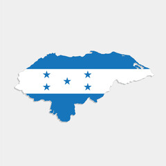 honduras map with flag on gray background