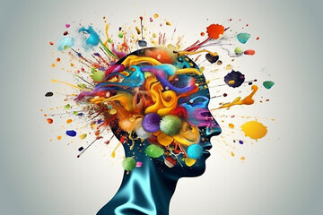 A captivating and imaginative image of a creative mind, symbolizing inspiration, innovation, and artistic expression. Ai generated.