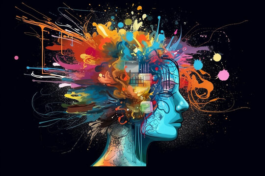 A captivating and imaginative image of a creative mind, symbolizing inspiration, innovation, and artistic expression. Ai generated.