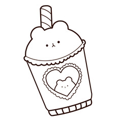 bear dessert outline