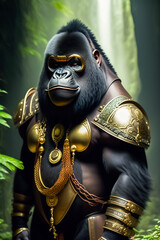 Angry Gorilla warrior with armor