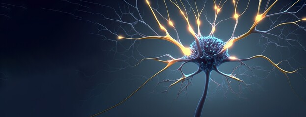 A  Neurons and synapse with lights on it-Generative AI	
