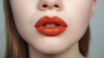 Fototapeta premium Bleb on a lip on white background, generative ai
