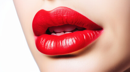 Bleb on a lip on white background, generative ai