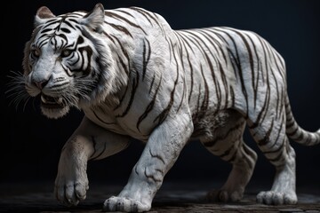 Fototapeta na wymiar Powerful and Dangerous Siberian White Tiger, generative ai