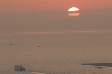 大阪湾夕焼け