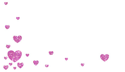 Abstract pink glitter heart  on transparent background. Design for decorating,background, wallpaper, illustration.
