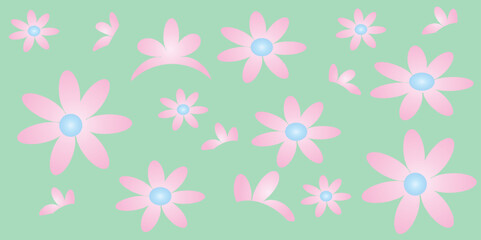 Fototapeta premium Seamless pattern delicate chamomile flowers retro style. EPS10 vector