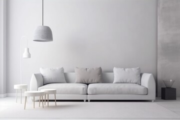interior background decoration style grey living room empty three-dimensional luxury cushion stylish. Generative AI. Generative AI