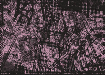 Aesthetic dotted design element. Duo tone poster . Modern art .Abstract composition . Half tone background. Halftone dots texture effect .Contemporary vector design