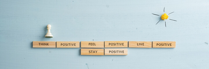 Conceptual image of positive mindset and influence of the mind on ones life