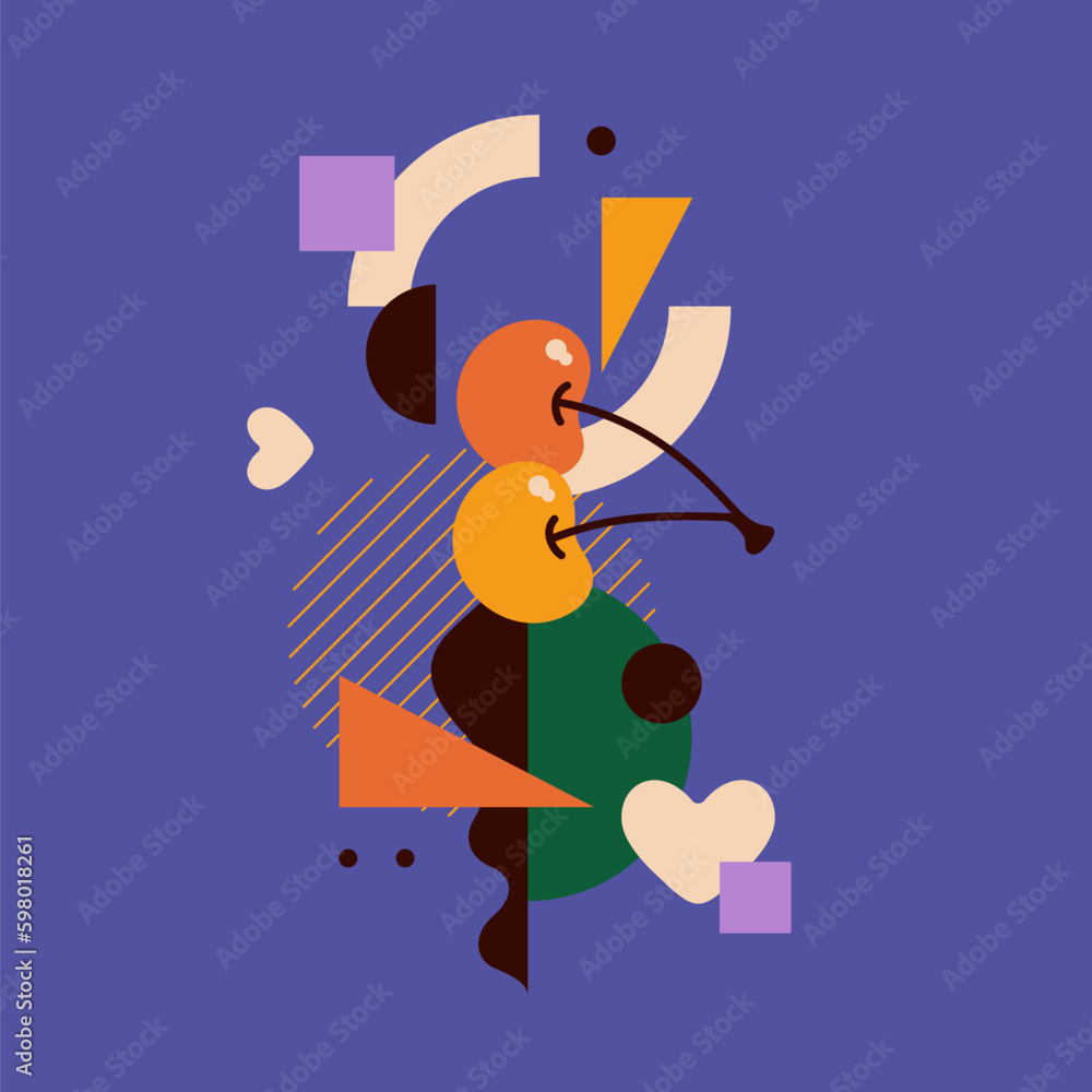 Poster vector graphics in a minimalistic style with geometric elements. template for the design. illustrati