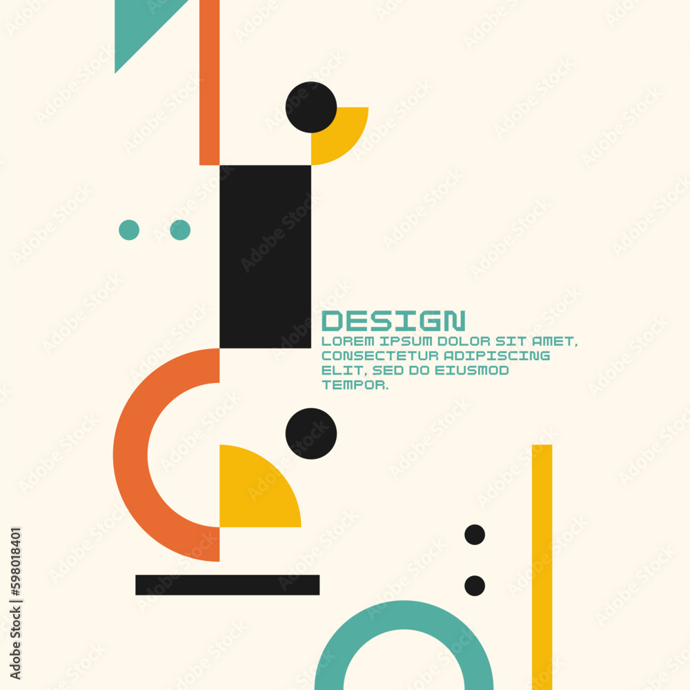Poster modern geometric composition of various shapes. illustration for design. abstract background in the 