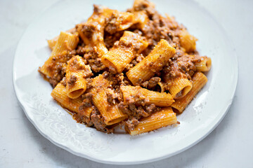rigatoni bolognese pasta comfort food