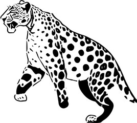 Leopard on a white background | Leopard vector illustration digital art
