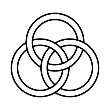 Three interlaced circles, an emblem of the Trinity. An ancient Christian symbol, representing the union of the coeternal and consubstantial persons Father, the Son Jesus Christ and the Holy Spirit.