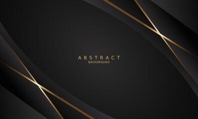 black luxury premium background and gold line.