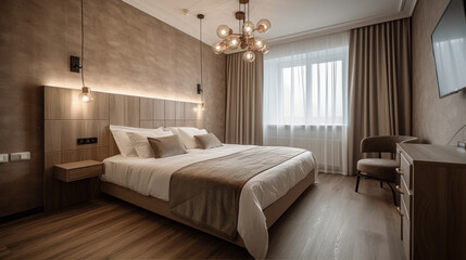 Standard hotel in a boutique hotel with 3 or 4 stars, generative ai