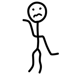 Sad Stick Man Cartoon Icon 