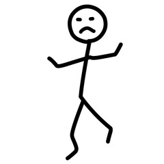 Sad Stick Man Cartoon Icon 