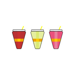 vector illustration of fresh drink, juice, boba, etc.
