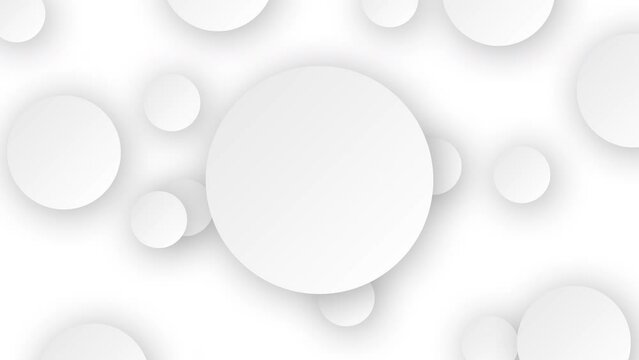 Seamless looping minimalist circles motion design white background
