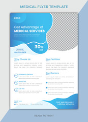 Modern flyer design template for medical and healthcare services