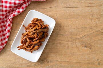 Sun-Dried Pork on white plate