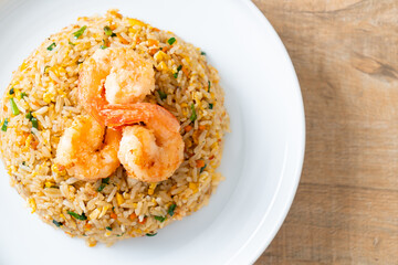 fried shrimps fried rice on plate