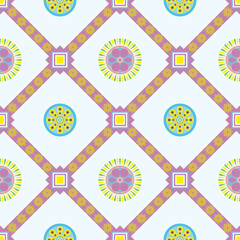 seamless pattern with circles and square