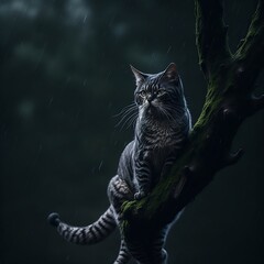 cat on a tree