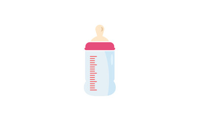 Fototapeta premium A cute baby bottle for the baby to drink milk.
