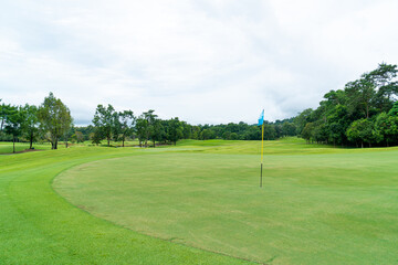 Green with Sand bunkers on Golf course
