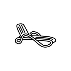 Beach deck chair black line icon. Pictogram for web page