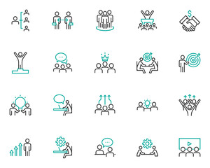 set of business people icons, teamwork, meeting