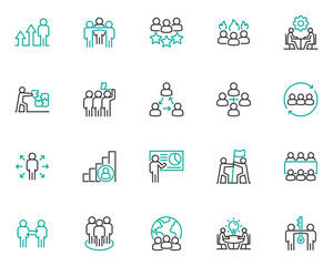 set of business people icons, teamwork, meeting