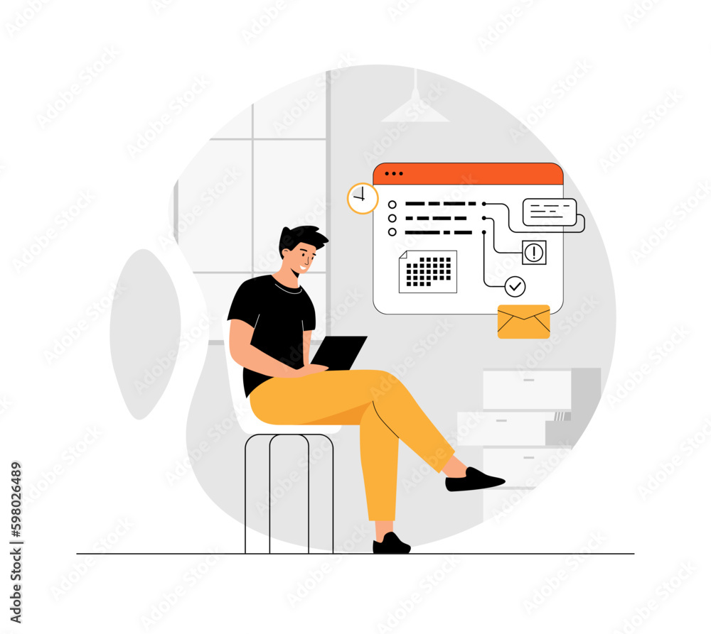 Poster self management and scheduling concept. planning tasks, appointment or assignment in a planner. corp
