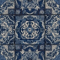 Azulejos pattern, created with generative AI