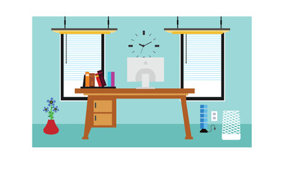Vector of beautifully decorated desk.