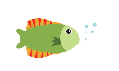 Colorful and  beautiful fish swimming in the water.