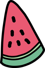 食べやすく切ったスイカのイラスト